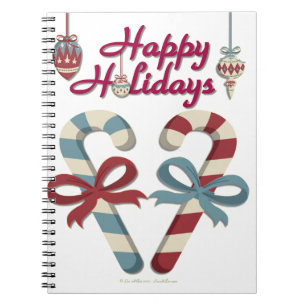 Cuaderno Felices fiestas Candy Cane Heart