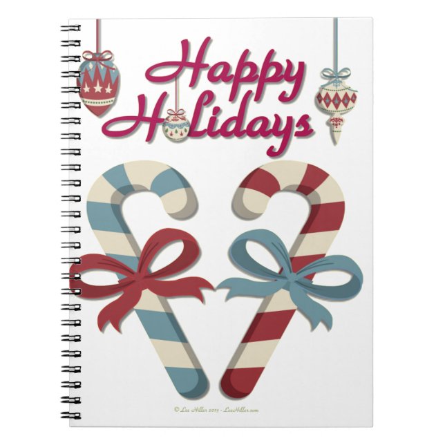 Cuaderno Felices fiestas Candy Cane Heart (Frente)