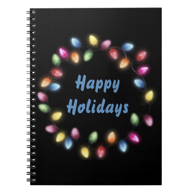 Cuaderno Felices fiestas Navidades coloridos y festivos (Frente)