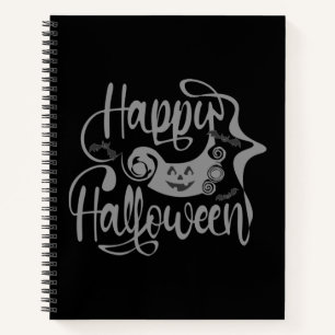 Cuaderno Felices murciélagos de Halloween jack o lantern