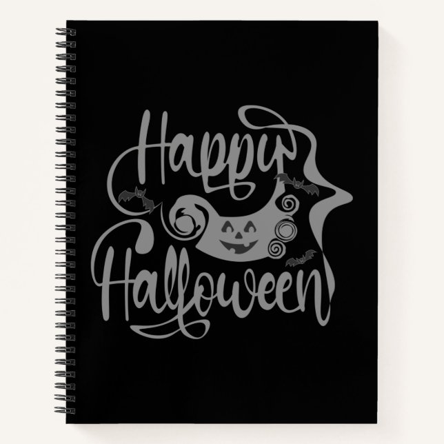 Cuaderno Felices murciélagos de Halloween jack o lantern (Anverso)