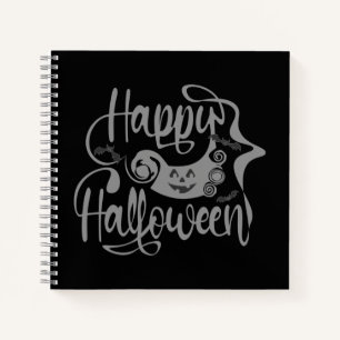 Cuaderno Felices murciélagos de Halloween jack o lantern