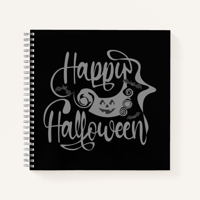 Cuaderno Felices murciélagos de Halloween jack o lantern (Anverso)