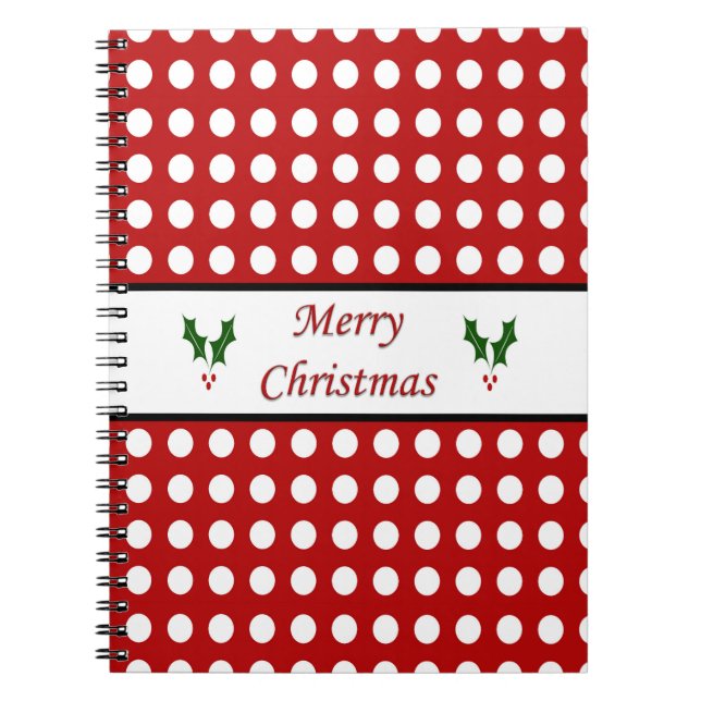 Cuaderno Felices Navidad con un modelo de lunar (Frente)