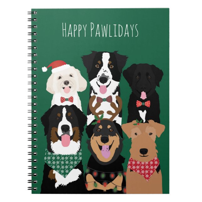 Cuaderno Felices Pawlidays Cute Navidades (Frente)