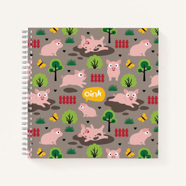 Cuaderno Felices Piglets En El Bloc De Notas (Anverso)