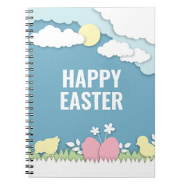 Cuaderno Felices pollitas de Pascua y huevos en la naturale