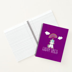Cuaderno Felices vibraciones sonrientes unicornio