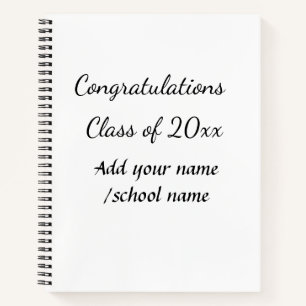 Cuaderno Felicidades clase de nombre de escuela del año agr