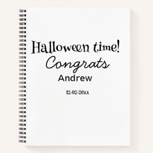 Cuaderno Felicidades en Halloween agregar nombre fecha año