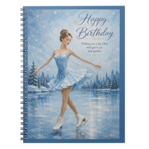 Cuaderno Felicitación de cumpleaños de patinadora de hielo