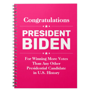 Cuaderno Felicitaciones al presidente Biden, el candidato m