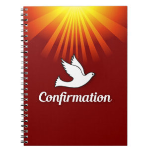 Cuaderno Felicitaciones Confirmación Paloma con Dorado/Rojo