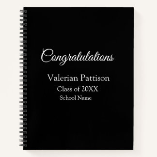 Cuaderno Felicitaciones graduado agregar nombre de escuela 