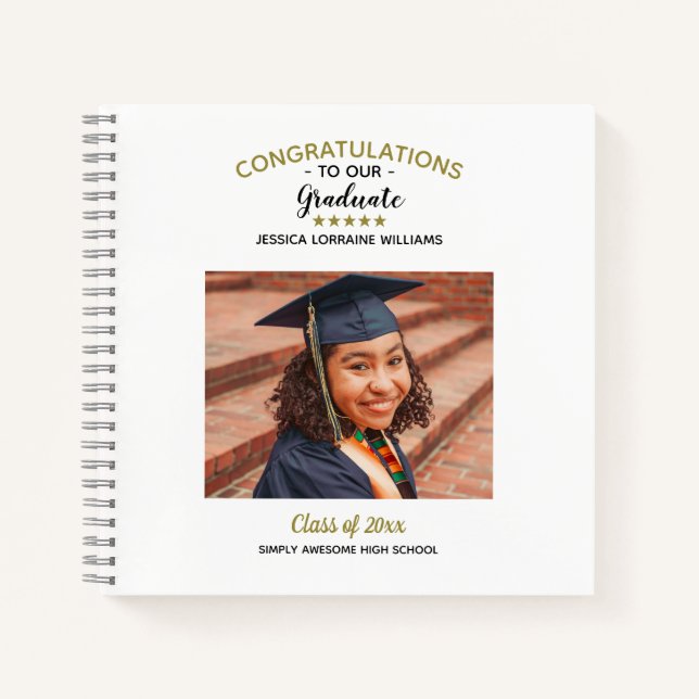 Cuaderno Felicitaciones Personalizado Foto Graduada (Anverso)