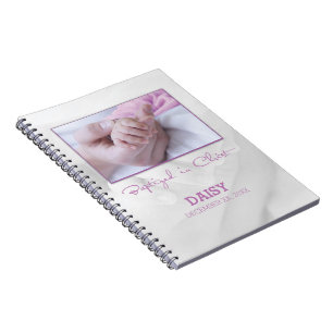 Cuaderno Felicitaciones por bautismo chica a bebé personali