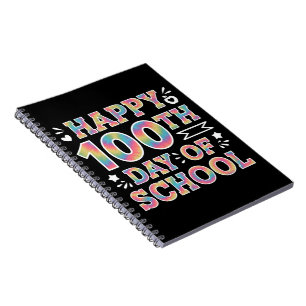 Cuaderno Feliz 100º Día De Escuela Tie Dye Arcoíris 100 Día