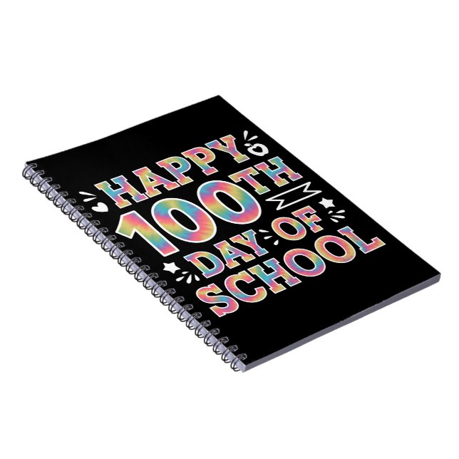 Cuaderno Feliz 100º Día De Escuela Tie Dye Arcoíris 100 Día (Lado Derecho)
