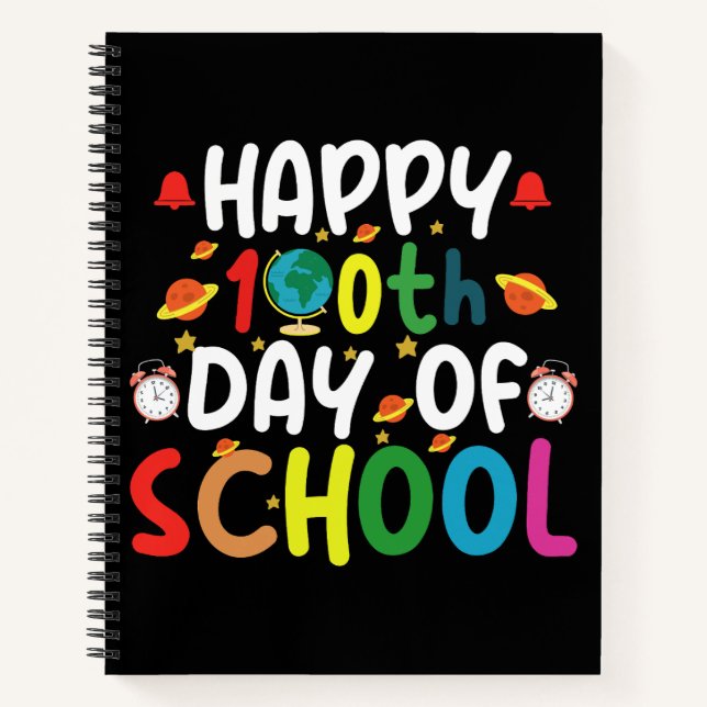 Cuaderno Feliz 100.º Día del Maestro Estudiante Escolar (Anverso)