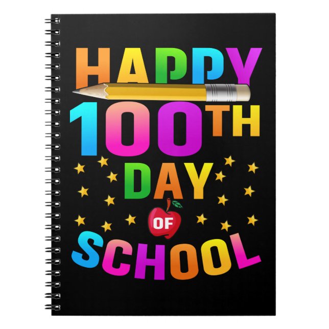 Cuaderno Feliz 100° Día de la Escuela para profesores y est (Frente)