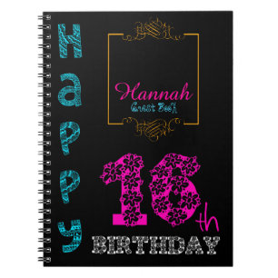 Cuaderno Feliz 16º cumpleaños, libro de invitados personali