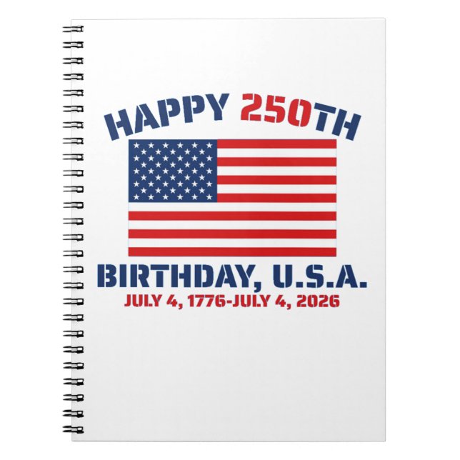 CUADERNO FELIZ 250º CUMPLEAÑOS EE. UU. (Frente)