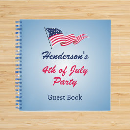 Cuaderno Feliz 4 de julio con la bandera estadounidense del