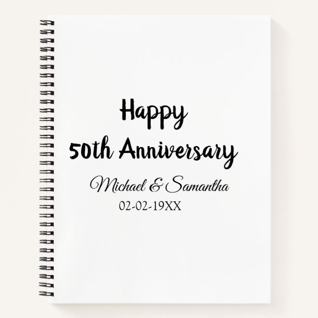 Cuaderno Feliz 50° aniversario agregar pareja fecha de matr (Anverso)