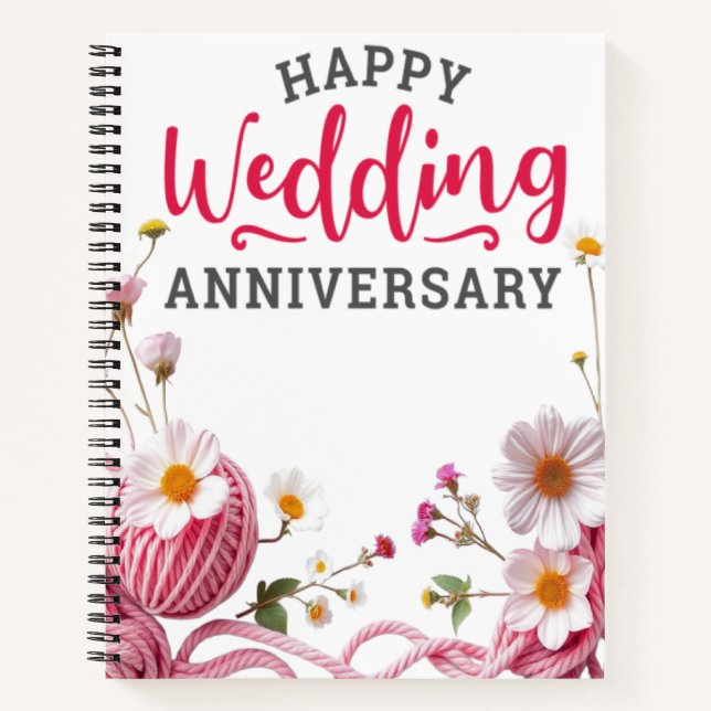 Cuaderno Feliz aniversario de bodas  (Anverso)