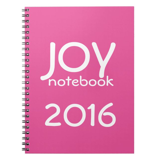 Cuaderno Feliz Año Nuevo 2016 JOY Notebook Pink White (Frente)
