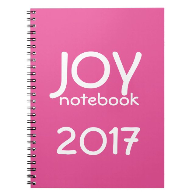 Cuaderno Feliz Año Nuevo 2017 JOY Notebook Pink White (Frente)