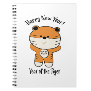 Cuaderno Feliz Año Nuevo 2022, año del tigre