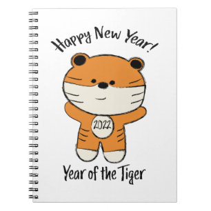 Cuaderno Feliz Año Nuevo 2022, año del tigre