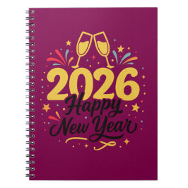 Cuaderno Feliz Año Nuevo 2026 | Diseño Dorado Fest
