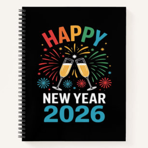 Cuaderno Feliz Año Nuevo 2026 Fiesta Divertida Nochevieja 2