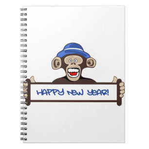 Cuaderno feliz año nuevo, año nuevo, mono, feliz año nuevo 