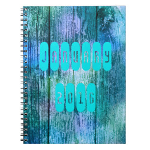 Cuaderno Feliz Año Nuevo enero 2016 Turquesa morado