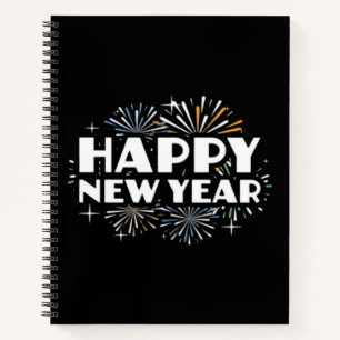 Cuaderno Feliz Año Nuevo Fuegos Artificiales Divertido Noch