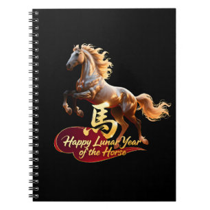 Cuaderno Feliz Año Nuevo Lunar Majestuoso Caballo Dorado
