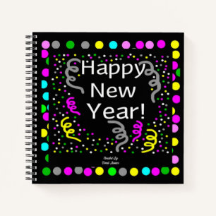 Cuaderno Feliz Año Nuevo Saludos Espiral Bloc de notas