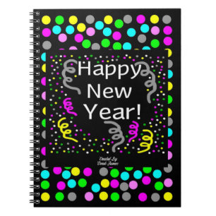 Cuaderno Feliz Año Nuevo Saludos Espiral Portátil de Fotogr