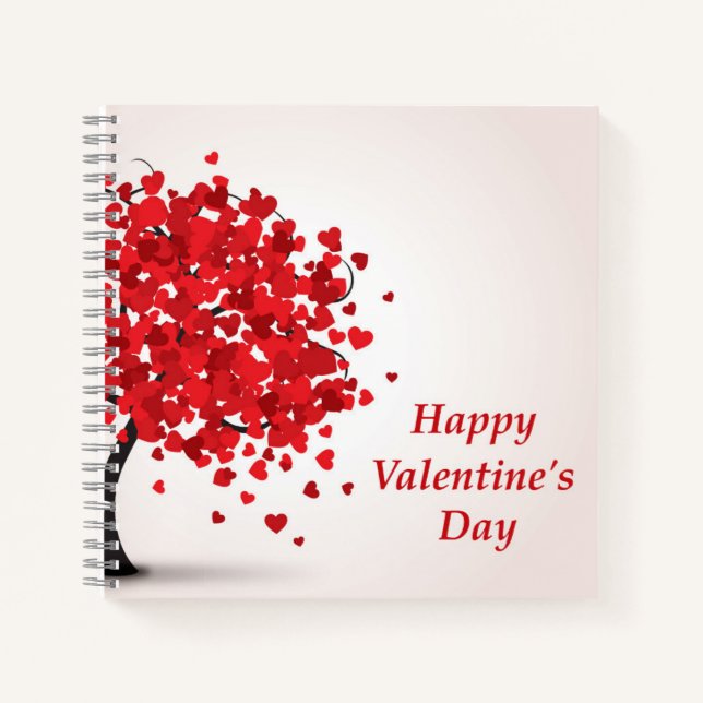 Cuaderno Feliz Bloc de notas en espiral de San Valentín (Anverso)
