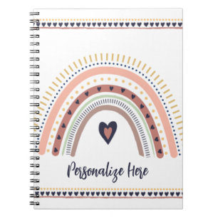 Cuaderno Feliz Boho Arcoíris Moderno Minimalista Chic Tende