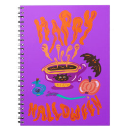 Cuaderno Feliz café de la bruja amante del gato de Hallowee