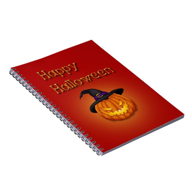 Cuaderno Feliz Calabaza de Halloween con Gorra (Lado Derecho)