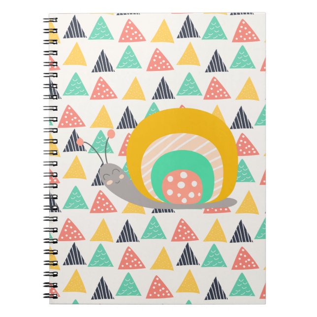 Cuaderno Feliz caracol en Triángulos (Frente)