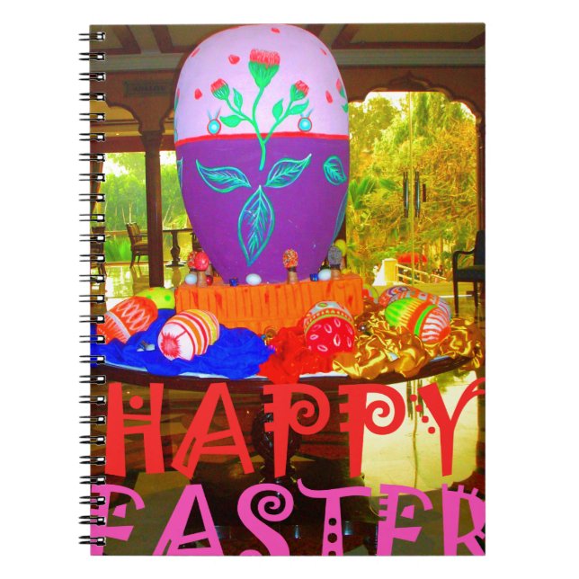 Cuaderno Feliz centro de Huevo de Pascua para primavera (Frente)