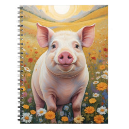 Cuaderno Feliz Cerdito Sunny Daisy Field