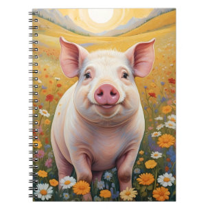 Cuaderno Feliz Cerdito Sunny Daisy Field
