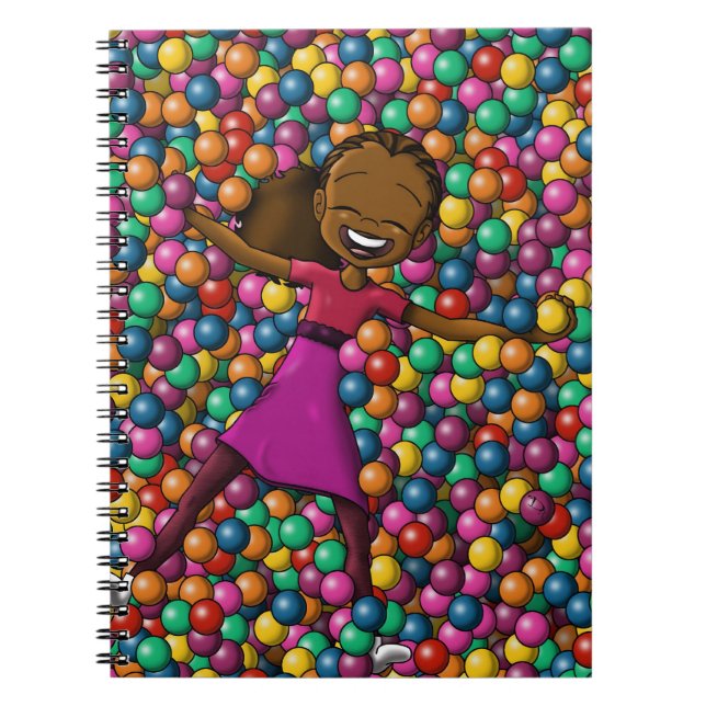 Cuaderno Feliz Chica afroamericano (Frente)